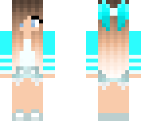 girl with bow blue