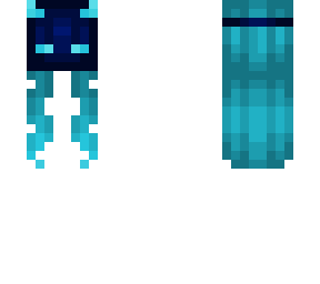 mask & hair base - dark blue w/ neon blue long hair