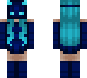 masked girl - dark blue outfit w/ neon blue glow