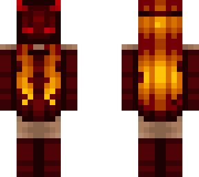 masked girl - dark red outfit w/ neon fire hair