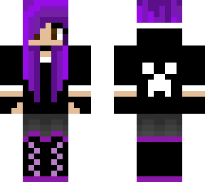 ~purple hair girl with creeper hoodie~