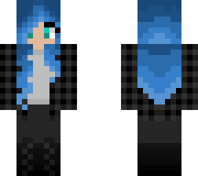 blu-hair blck-hoodie