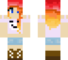 casual fire hair girl panda shirt