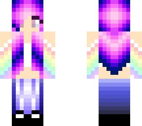 galaxy hair girl w/ white crop top