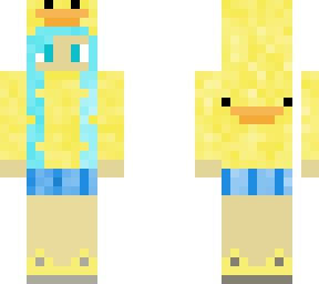 girl duck hoodie with blue hair