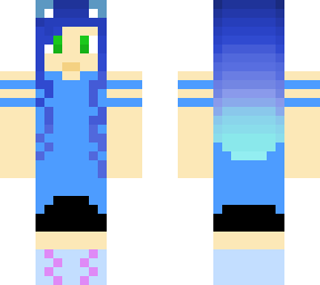 re-make of my first skin: blue kitty girl