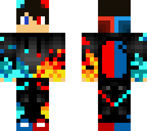wolf red and bule fire kid