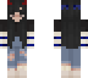 blue stripes girl