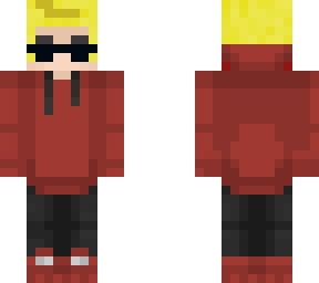 cool guy in red jacket with yellow hair