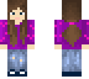 purple pink heart girl