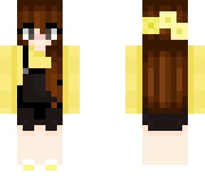 ~brown highlights flower overalls girl~