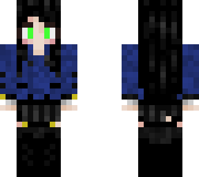 blue jacket and green eyes girl