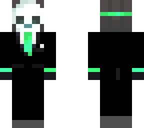 panda mask suit green