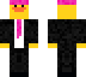 pink duck in suit
