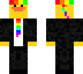 rainbow duck in suit