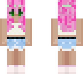 summer pink hair girl