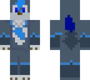 blue and gray furry