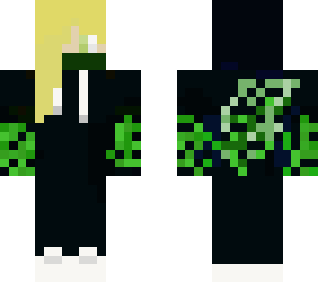 casual grren gamer girl with green flame in back