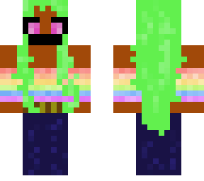cute masked girl with rainbow shirt