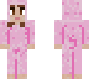 gurl wearing a pig suit.
