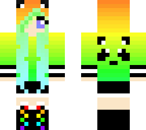 rainbow panda hoodie girl
