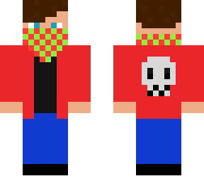 red boy with skull
