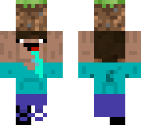 steve noob with dirt and bunnys in his feets