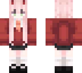 zero two 4px, short hair, edit