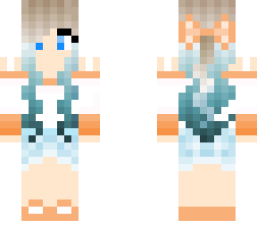 coral seaside girl - blue ombre
