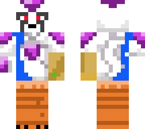 frieza with head phones, goku's riped outfit and the infinity gauntlet