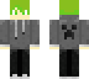 green haired boy with creeper hoodie (not mine)