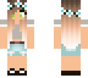 grey crop top flower crown girl
