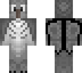 grey owl with wings