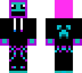 slime with pink/purp hoodie and mask