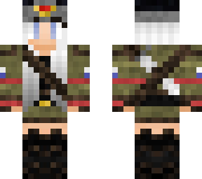 army uniform (f, green/red)
