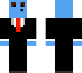 blue slime in a suit