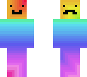 rainbow with black smile and mustache