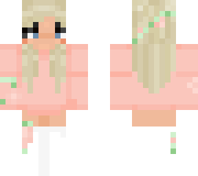 Cutesy pink flower girl | Minecraft Skin