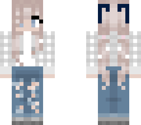 girl with brown hair and white flannel