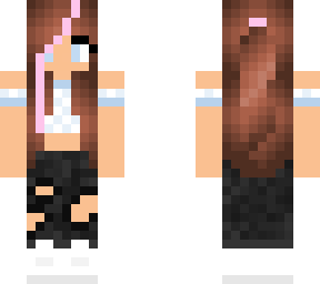 girl with pink strike in hair