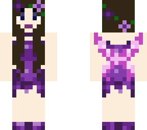 purple dress pink wings fairy