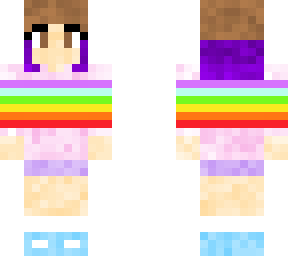 rainbow girl with purple tips