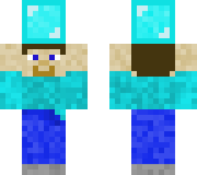 steve with diamond and grass block