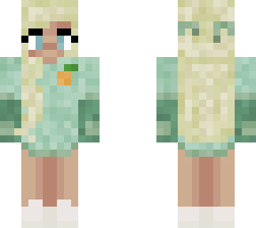 blonde summer girl in green orange logo