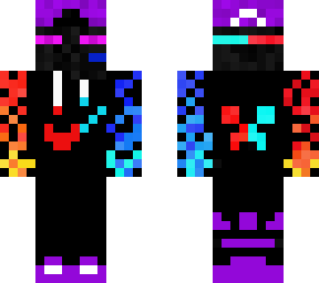 blue and red gaming ender man