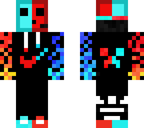 blue and red slime, and a nike hoodie