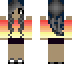 girl with sunset shirt and black hair