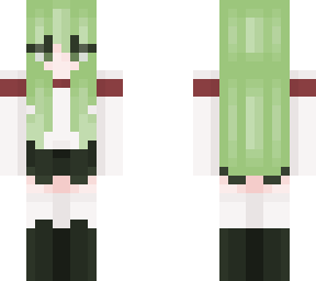 green kawaii girl