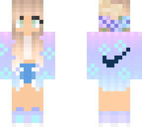 minecraft nike girl with a strange tattoo
