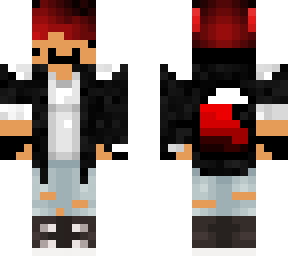 red and black wolf boy but derpy